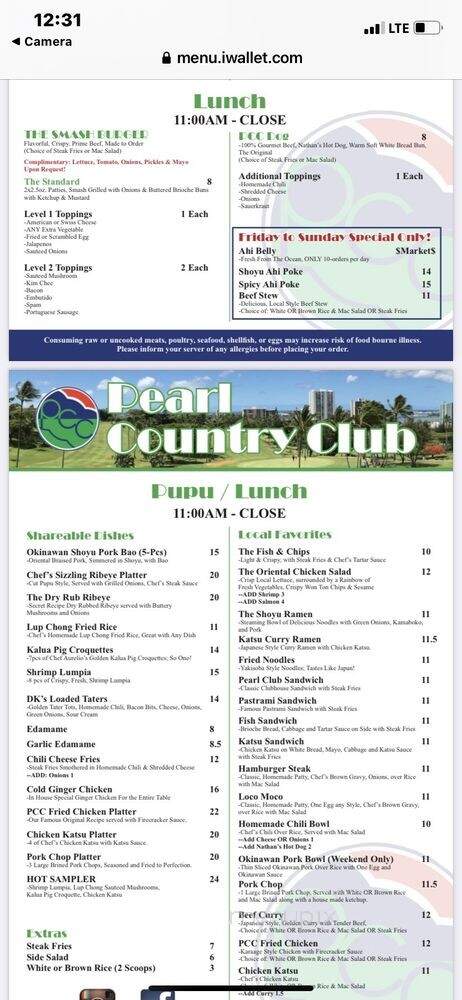 Pearl Country Club Restaurant - Aiea, HI