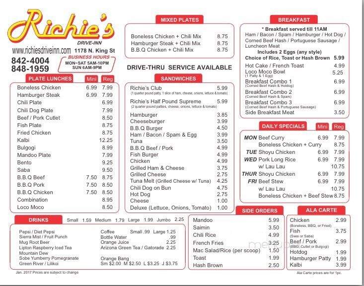 Richie's Drive Inn - Honolulu, HI