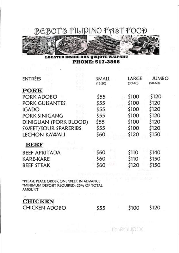 Bebot Fastfood Restaurant - Waipahu, HI