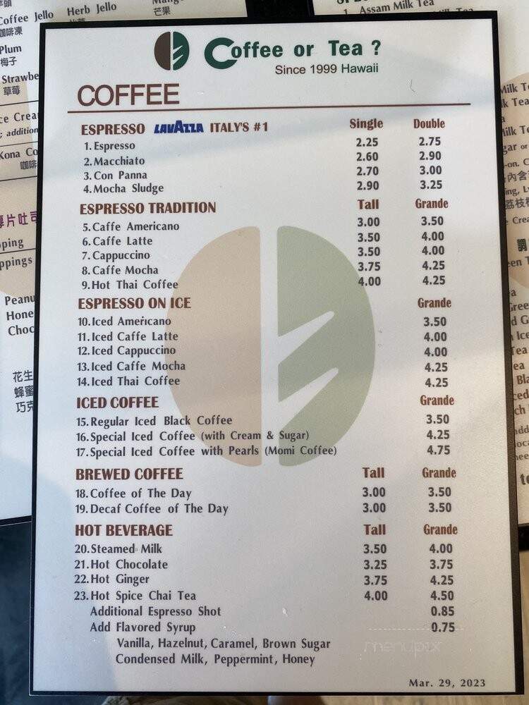 Coffee Or Tea - Honolulu, HI